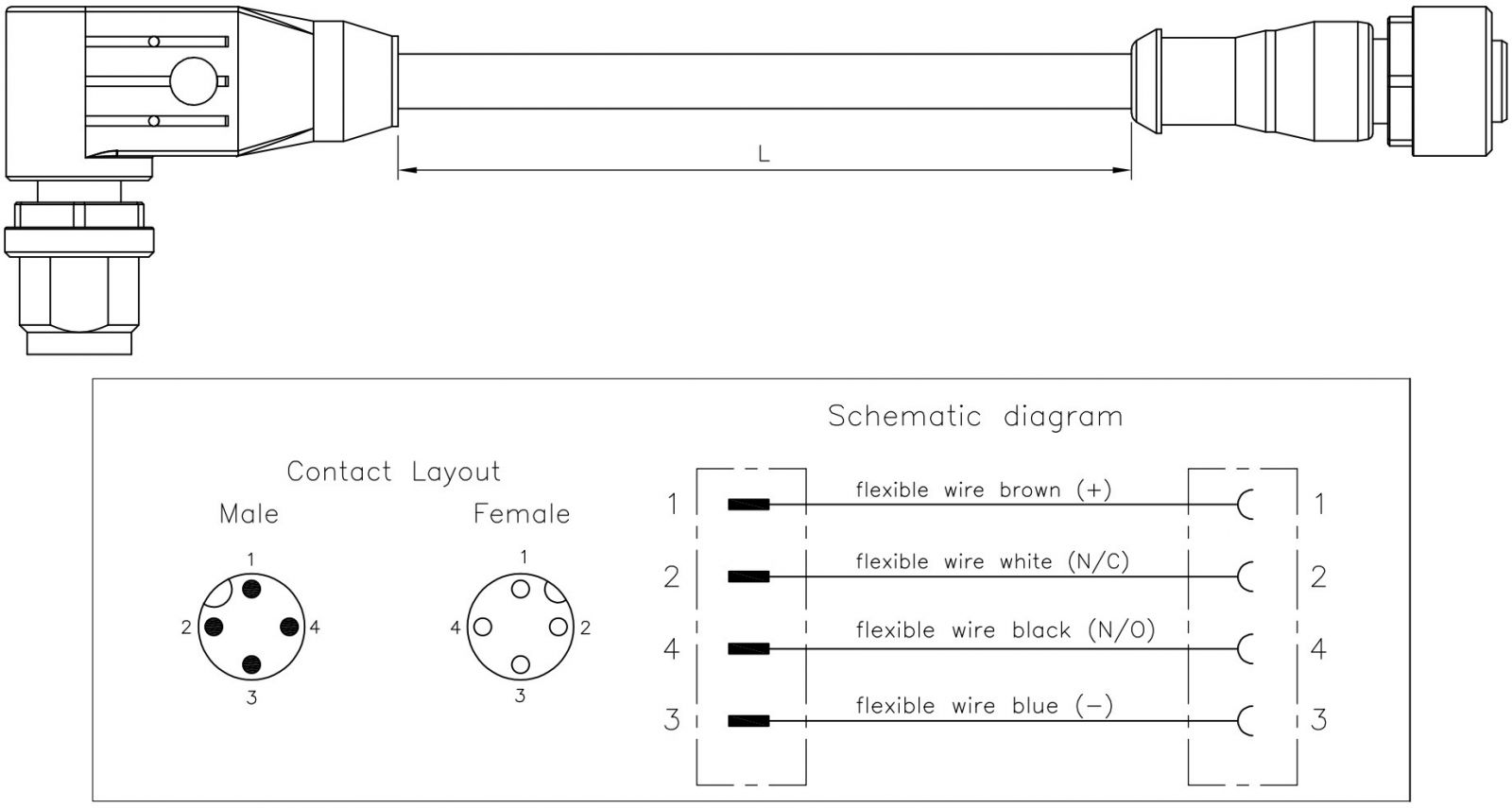 כבל לסנסורים TE CONNECTIVITY 2273121-4